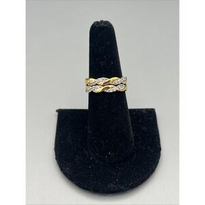 Danberry Mint Set of 2 Rings Gold Plated with Diamonesse Stones Stunning